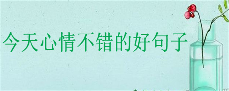今天心情不錯的好句子,描寫美好心情的句子